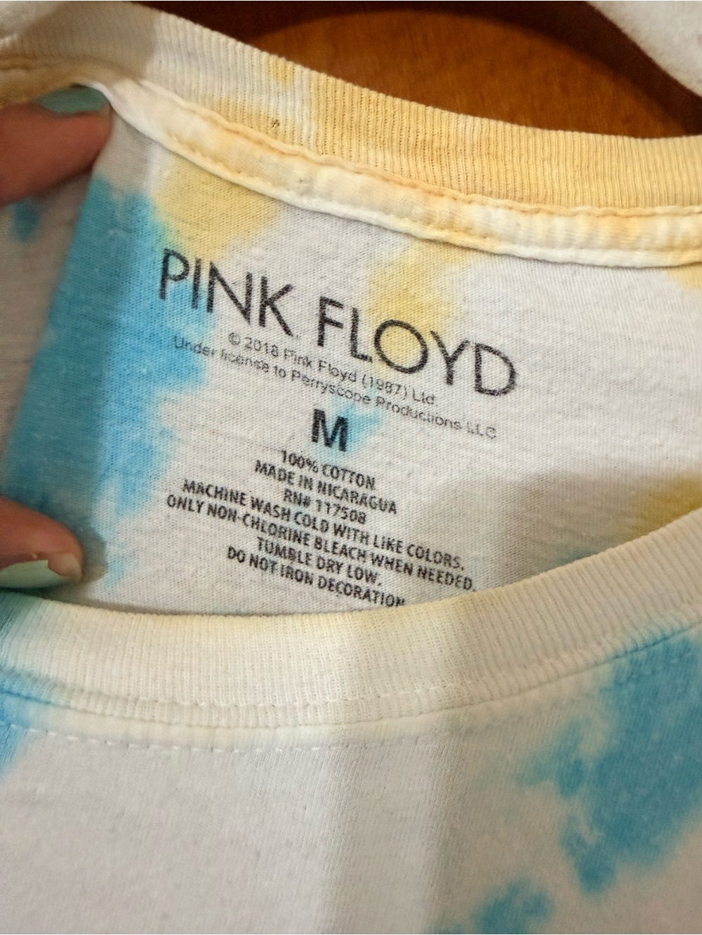 Pink Floyd Tie-Dye Tee in Blue and Yellow - Picture 3 of 4